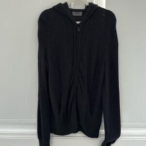 Vince Mens Zip Wool & Cashmere-blend Hoodie